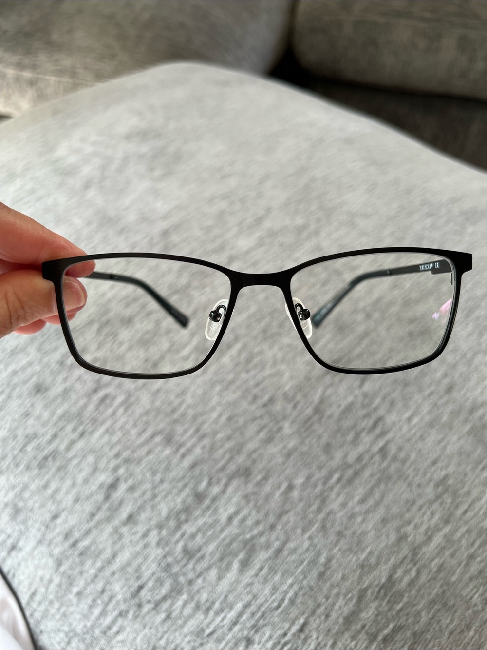 Unisex Black Metal Rectangular Frames